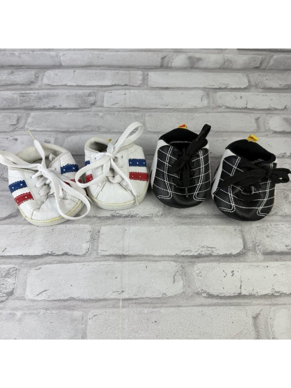 Build A Bear Black & Red White Blue Sport Style Sneakers Lot Of 2 Pair